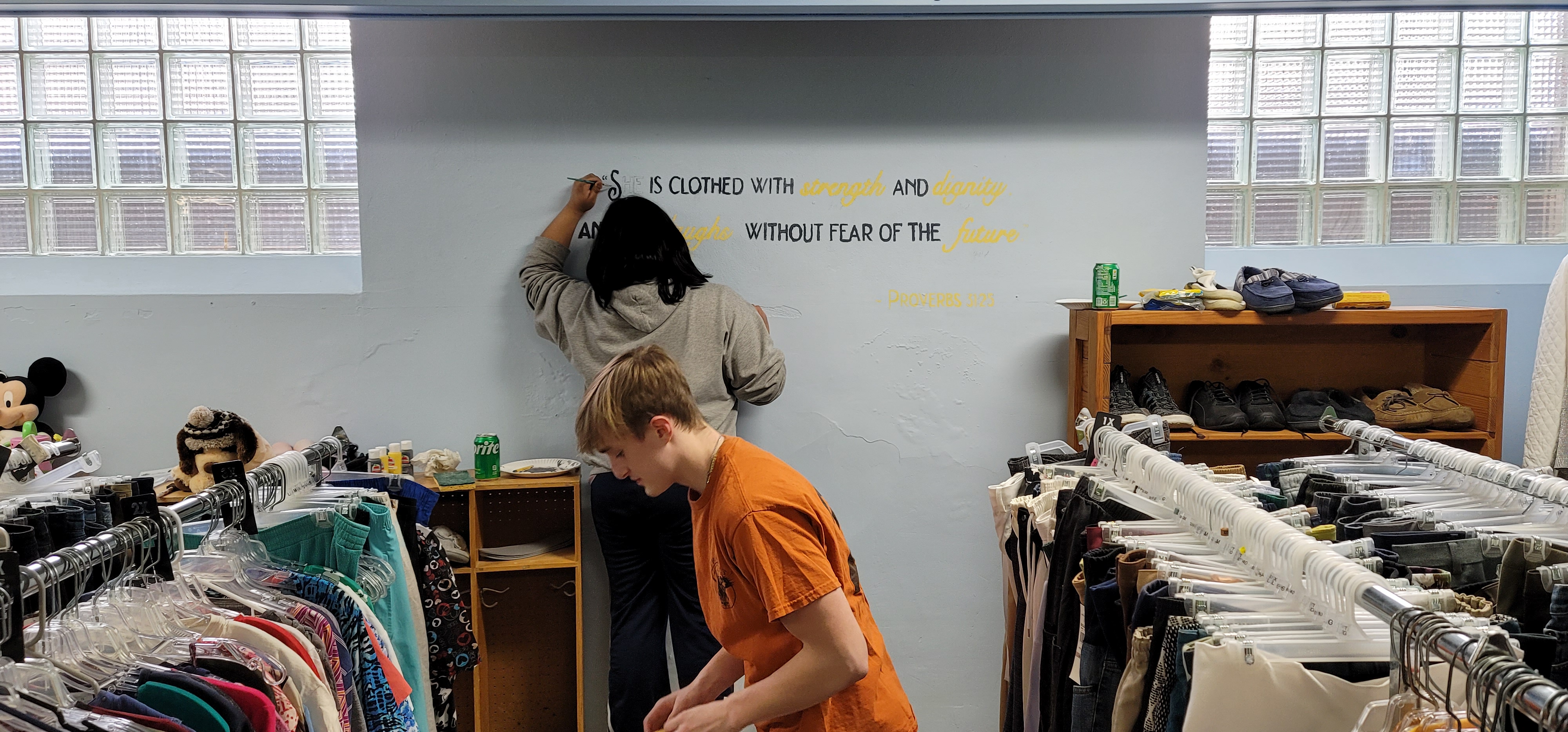 Tree of Life clothing ministry room